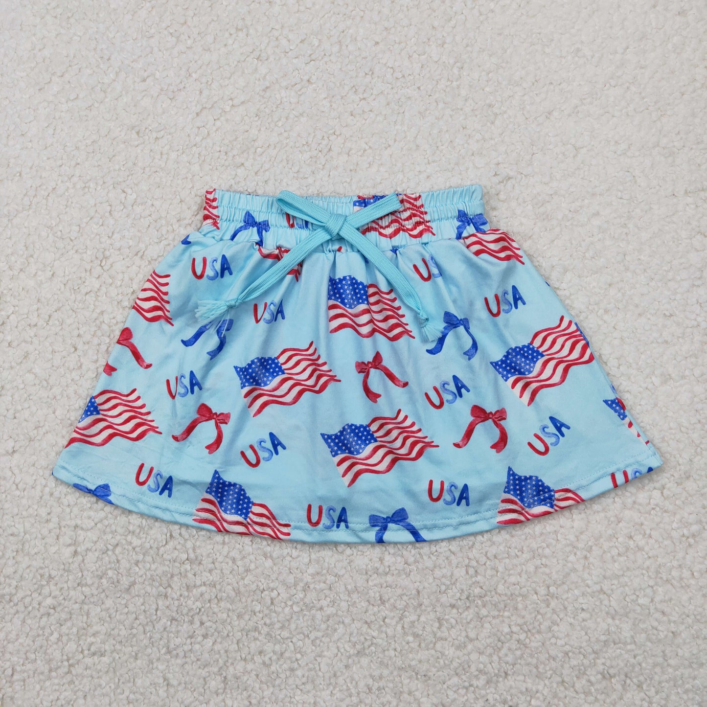 GLK0050 Girls blue July Fourth bow Skirt