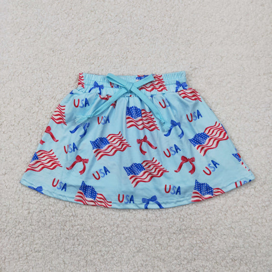 GLK0050 Girls blue July Fourth bow Skirt