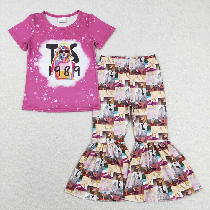 Matching Baby girls Singer Shirt Bell Pants Clothes Sets shorts