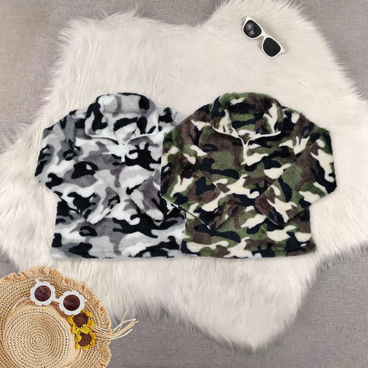 Matching Baby boys camo long sleeve coat clothing