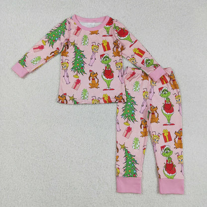 Matching Baby girls Christmas cartoon long sleeves pajamas