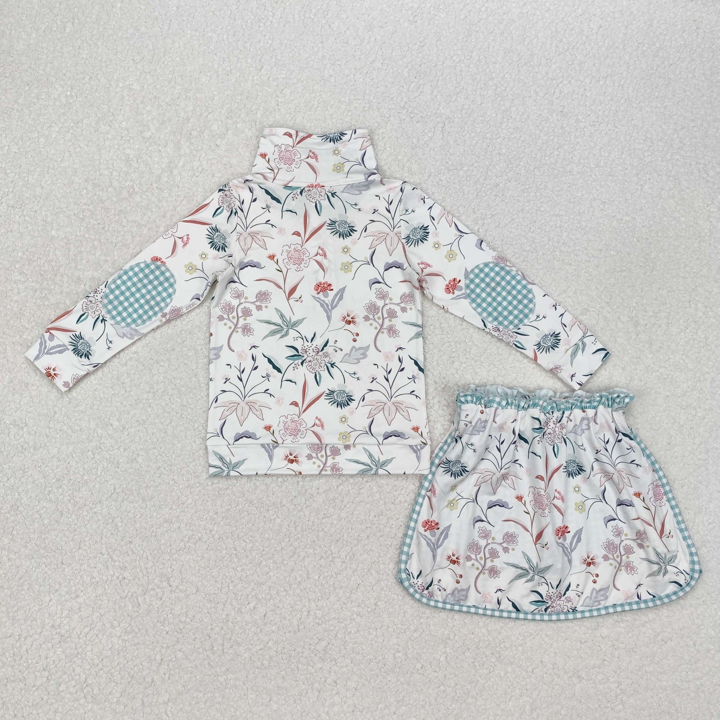 GLD0973 pink flowers zipper girl outfits