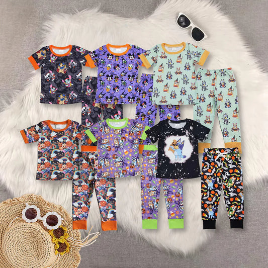 Matching Baby Boys halloween cartoon Short Sleeve Pants Sets