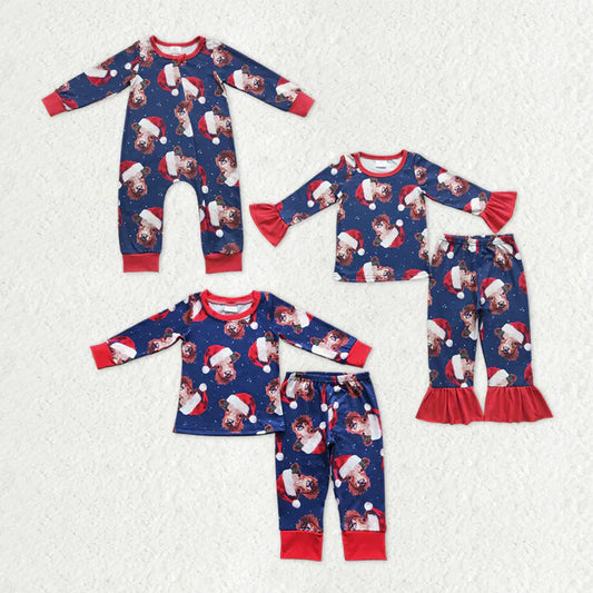Matching Baby girls boys Christmas cow clothing