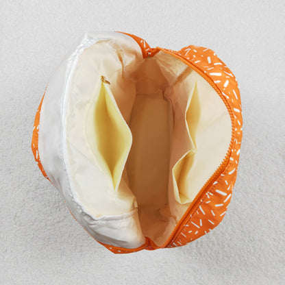 BA0339 orange Fireworks waffles zipper schoolbag