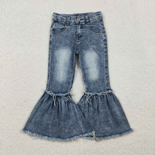 P0676 Girls blue bell bottom Jeans