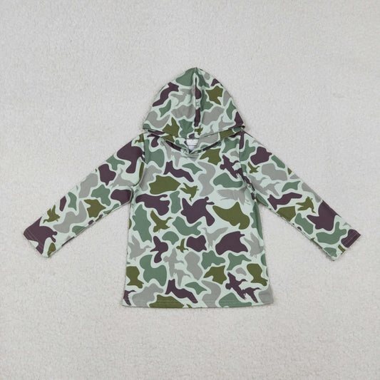 BT1374 baby boys green camo hoodies top