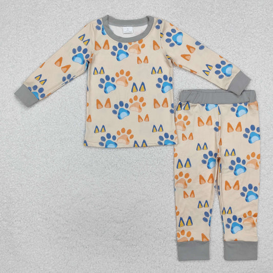 BLP0976 baby Boys cartoon feet dog pajamas