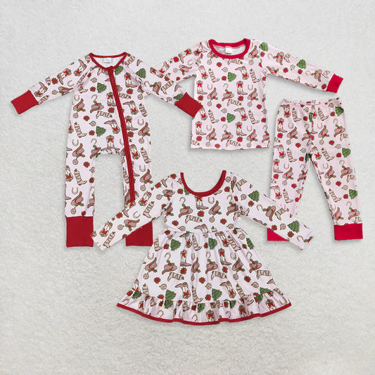 Matching Baby girls Christmas hat boot red clothing