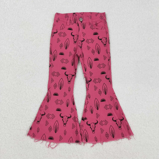 P0159 Girls Cow Pink Jeans