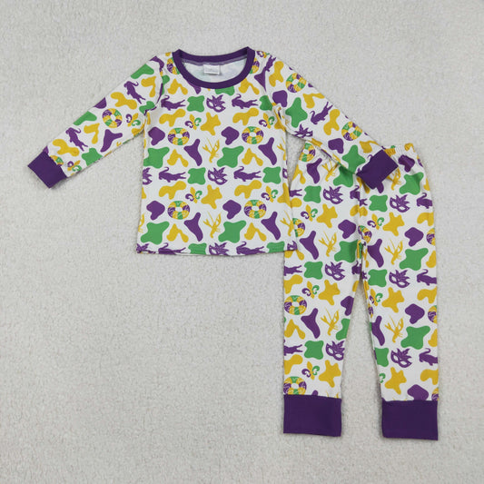 BLP1273 boys Marid Gras long sleeve pajamas