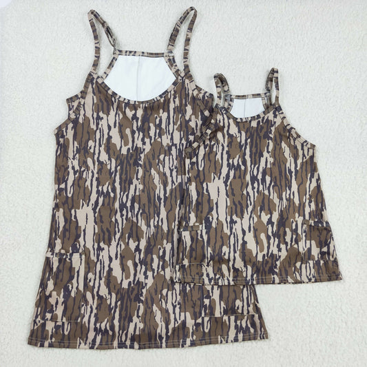 Family Matching Adult women  Baby girls camo dress yoga