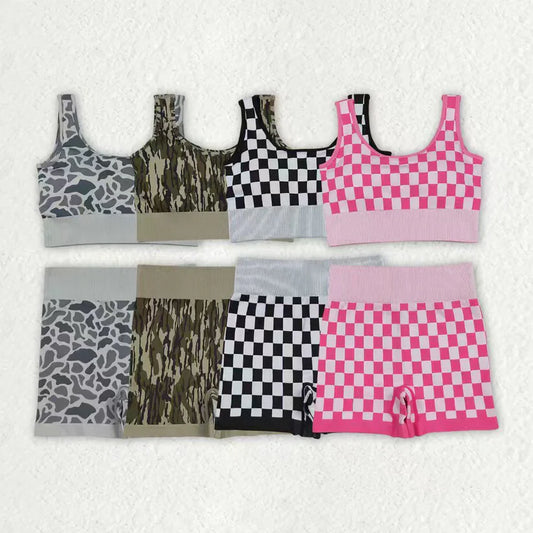 Matching Adult Women’s Seamless Sports Bra High Rise Shorts outfits