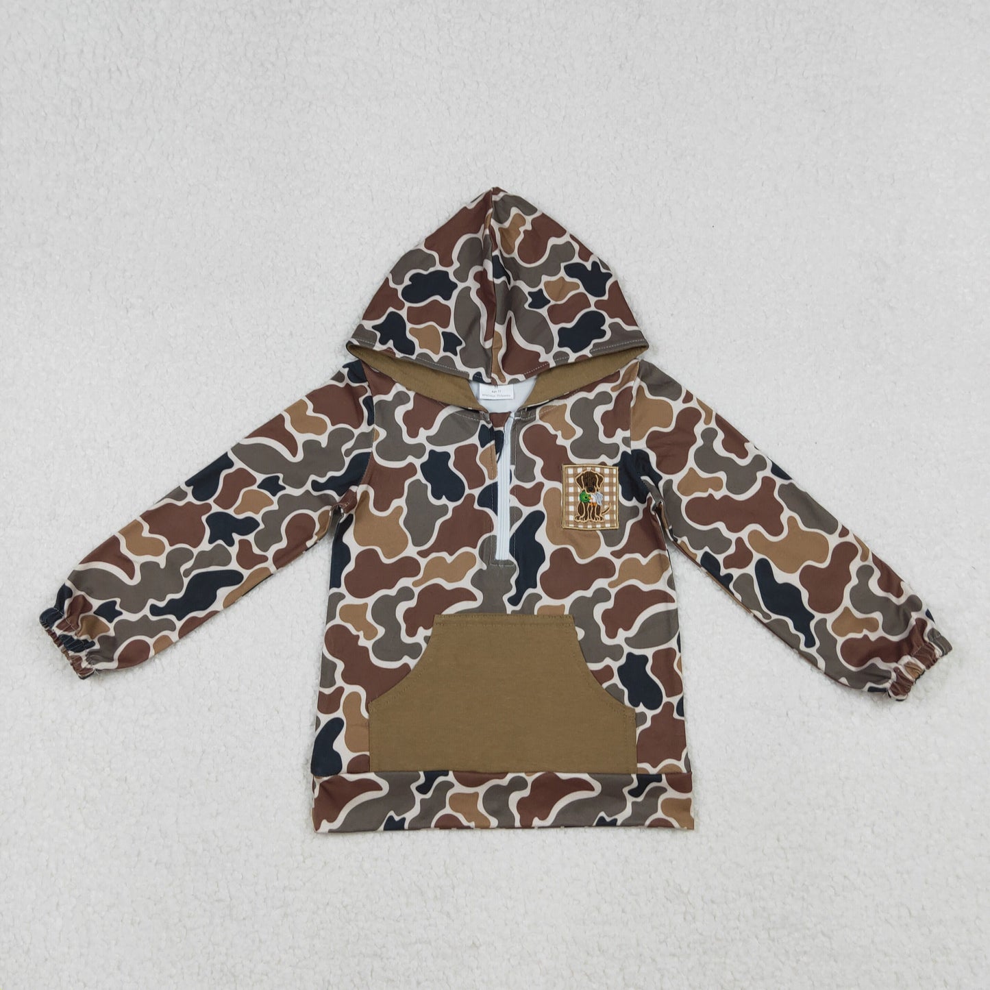 BT1300 baby boys camo zipper hoodies top embroidery