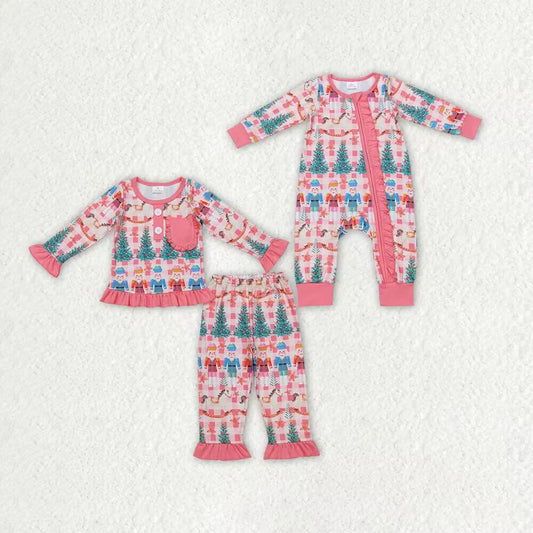 Matching Baby girls Christmas Soldier romper & pajamas clothing