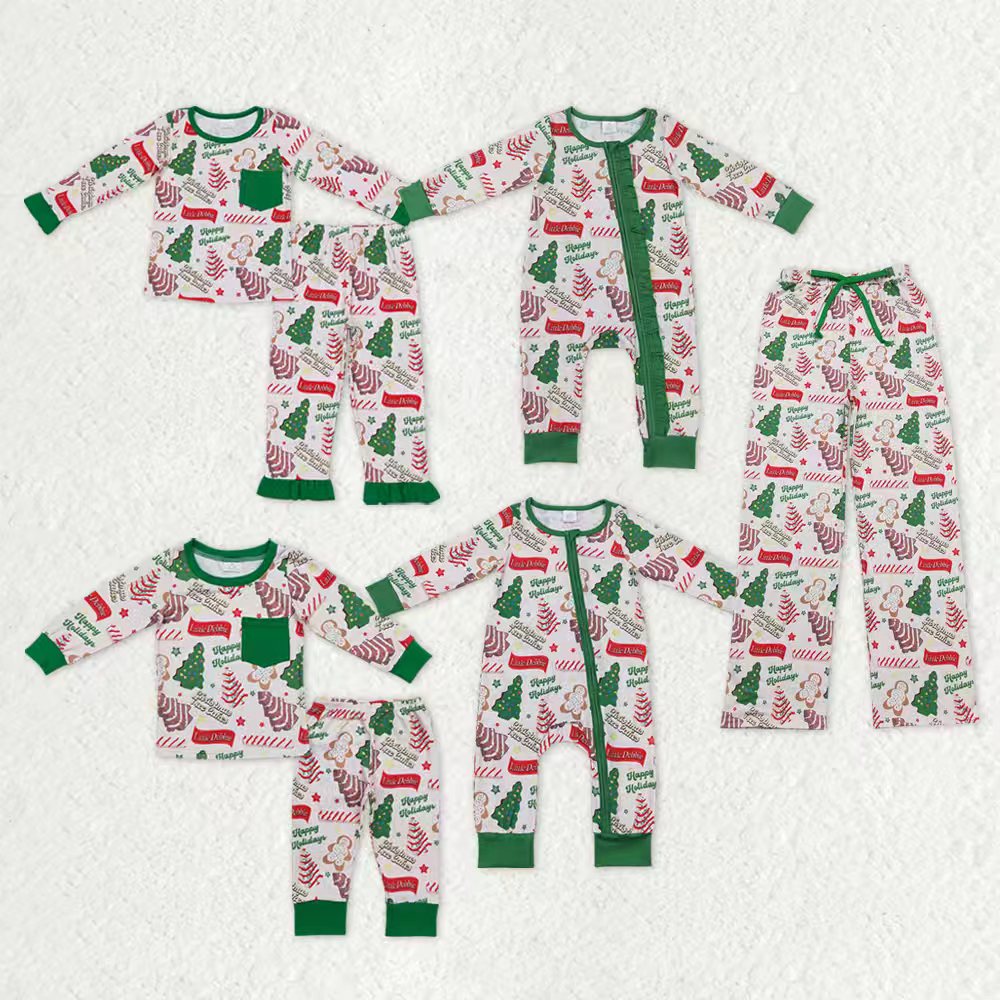 Family Matching Adult Baby girls boys Christmas tree pie clothes