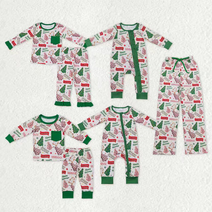 Family Matching Adult Baby girls boys Christmas tree pie clothes
