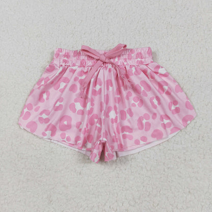 SS0587 girls pink leopard shorts