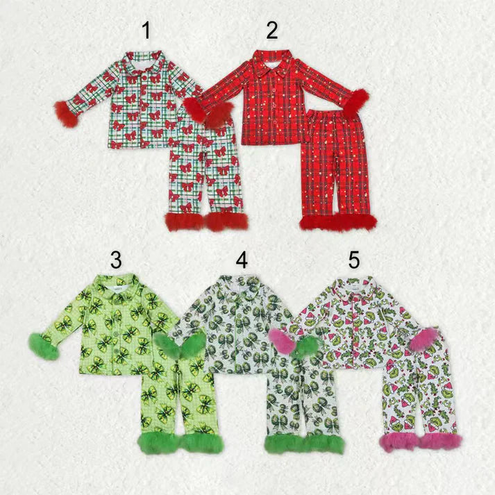 Matching Baby girls Christmas Furry pajamas