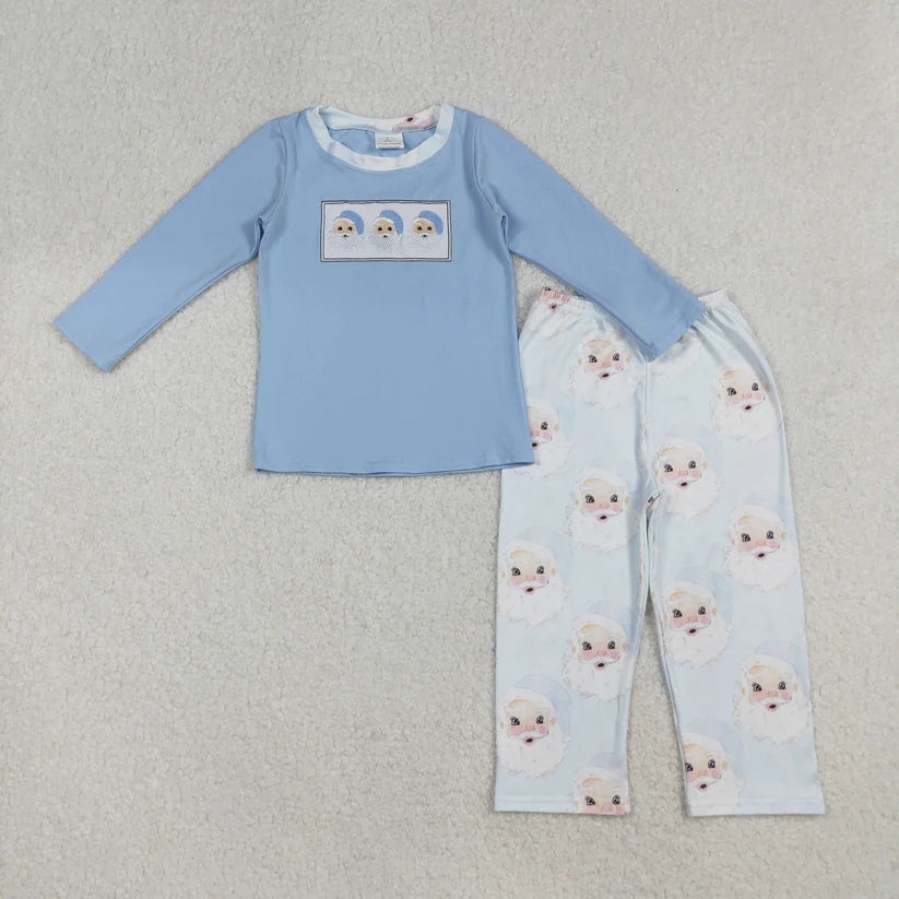 Matching Baby girls boys Christmas blue pajamas