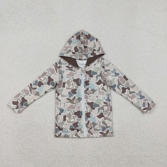 BT1390  baby boys hunting camo zipper coat top