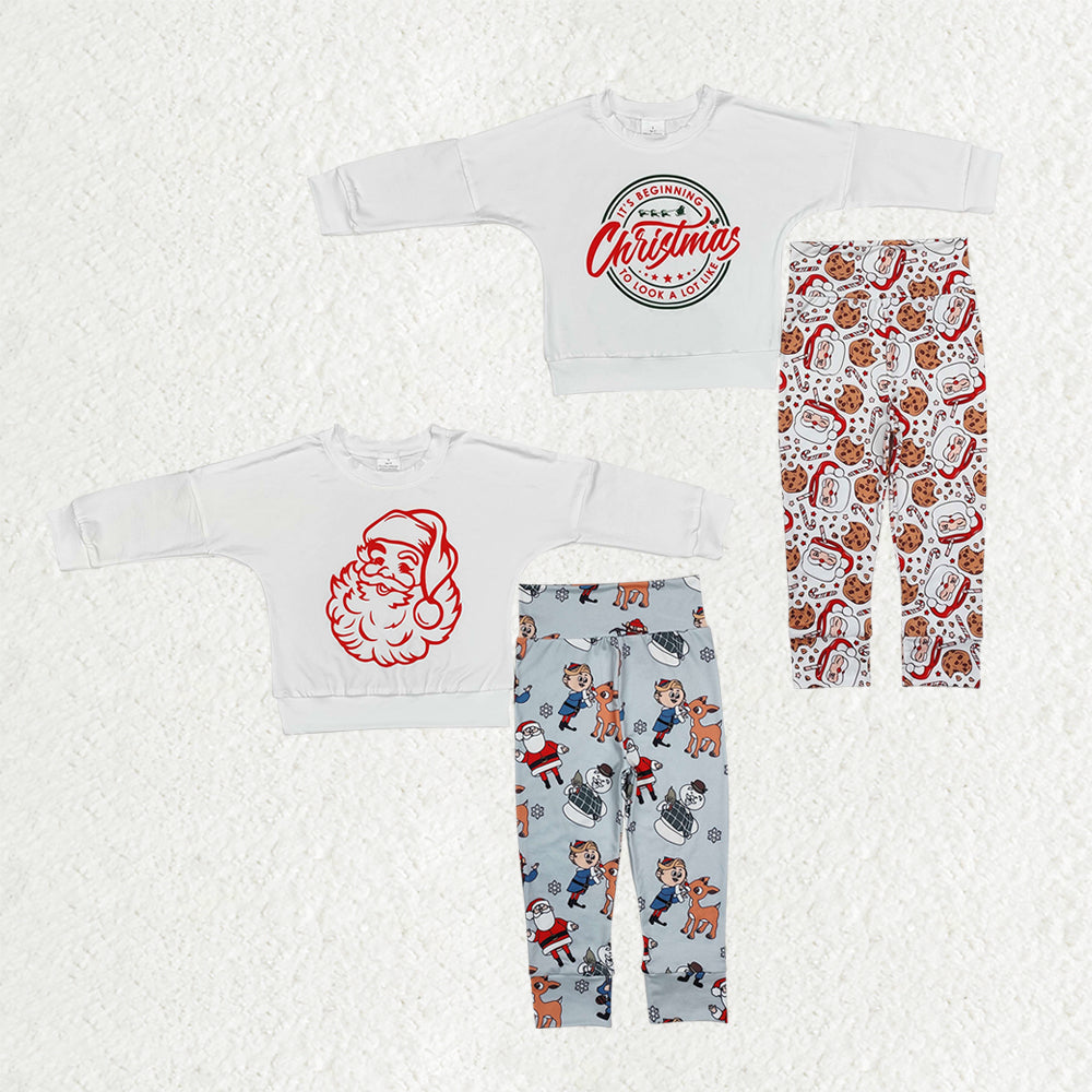 Matching Boys Christmas Santa Outfits Long Sleeves Pants