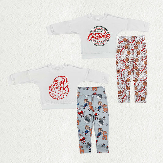 Matching Boys Christmas Santa Outfits Long Sleeves Pants