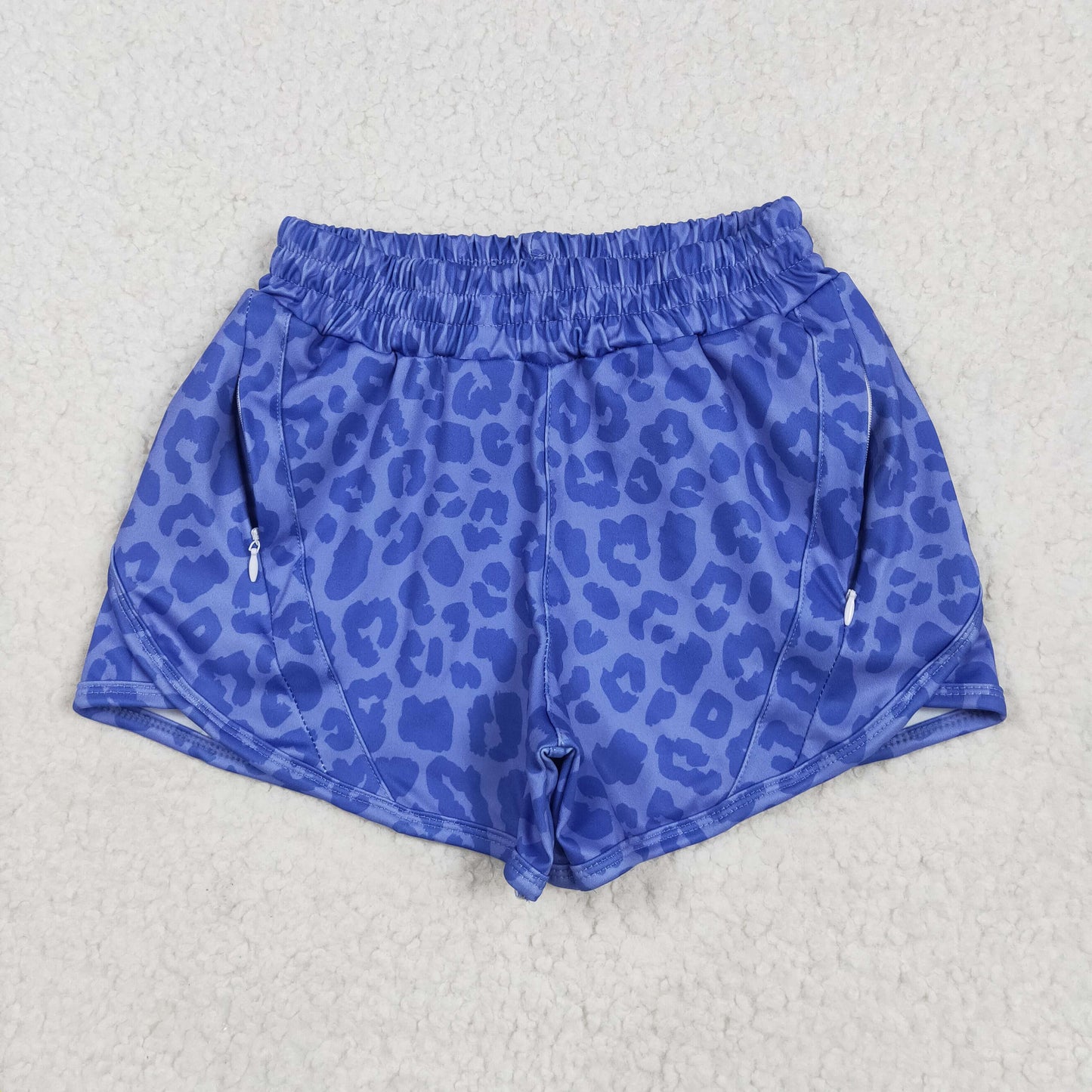 SS0466 baby blue leopard shorts yoga