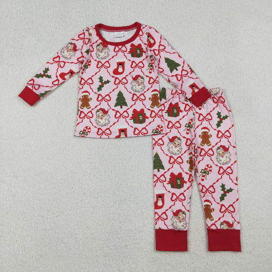 GLP2807 baby girls Christmas red pajamas