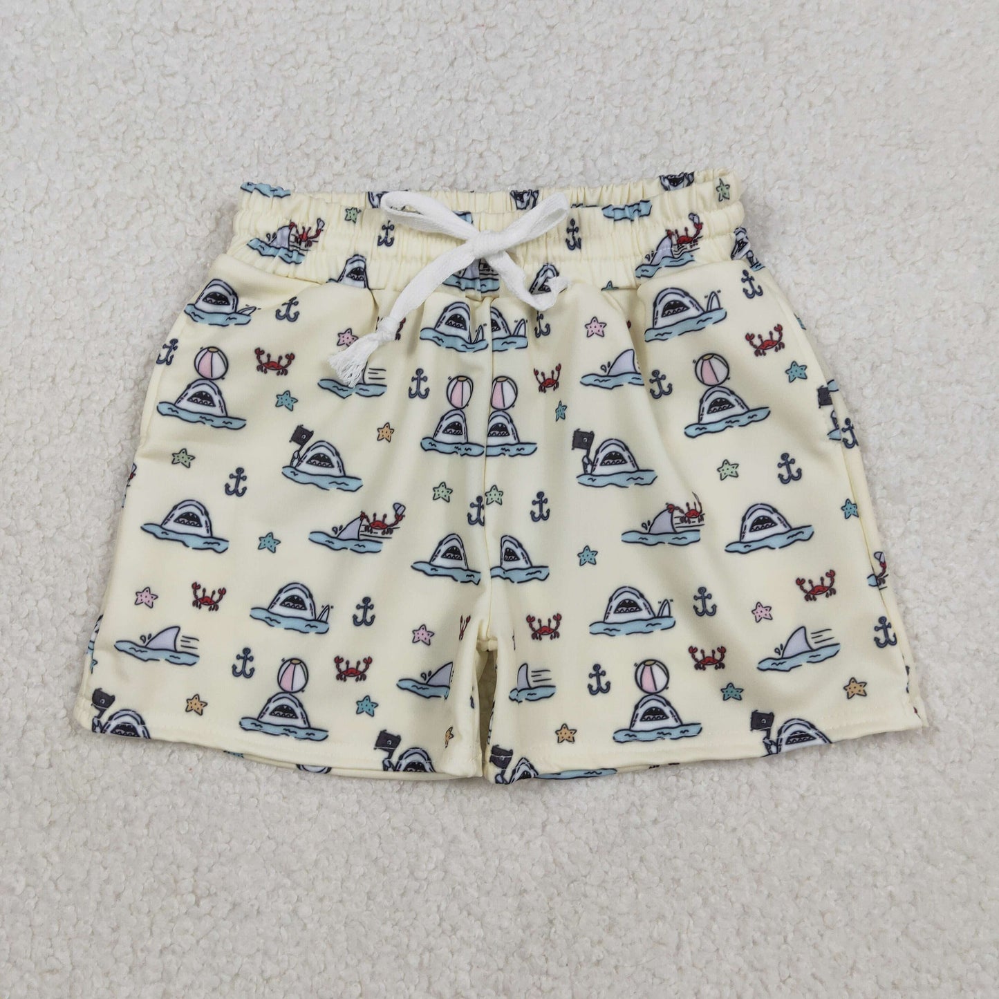 S0584 boys shark yellow trunk
