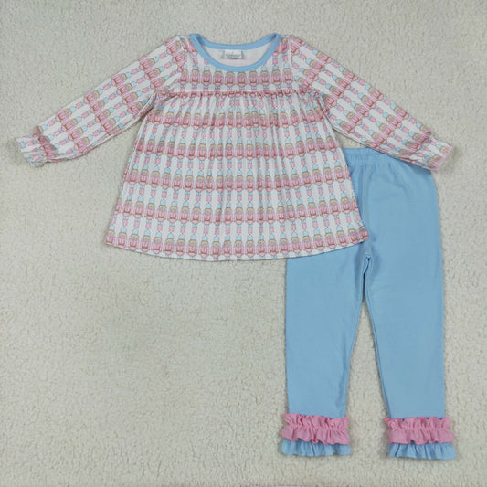 GLP2456 baby Girls Soldier blue outfits