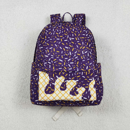 BA0327 purple Fireworks waffles zipper schoolbag