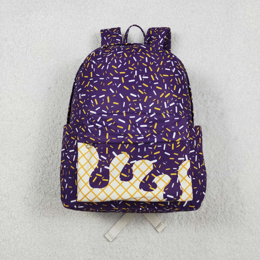 BA0327 purple Fireworks waffles zipper schoolbag