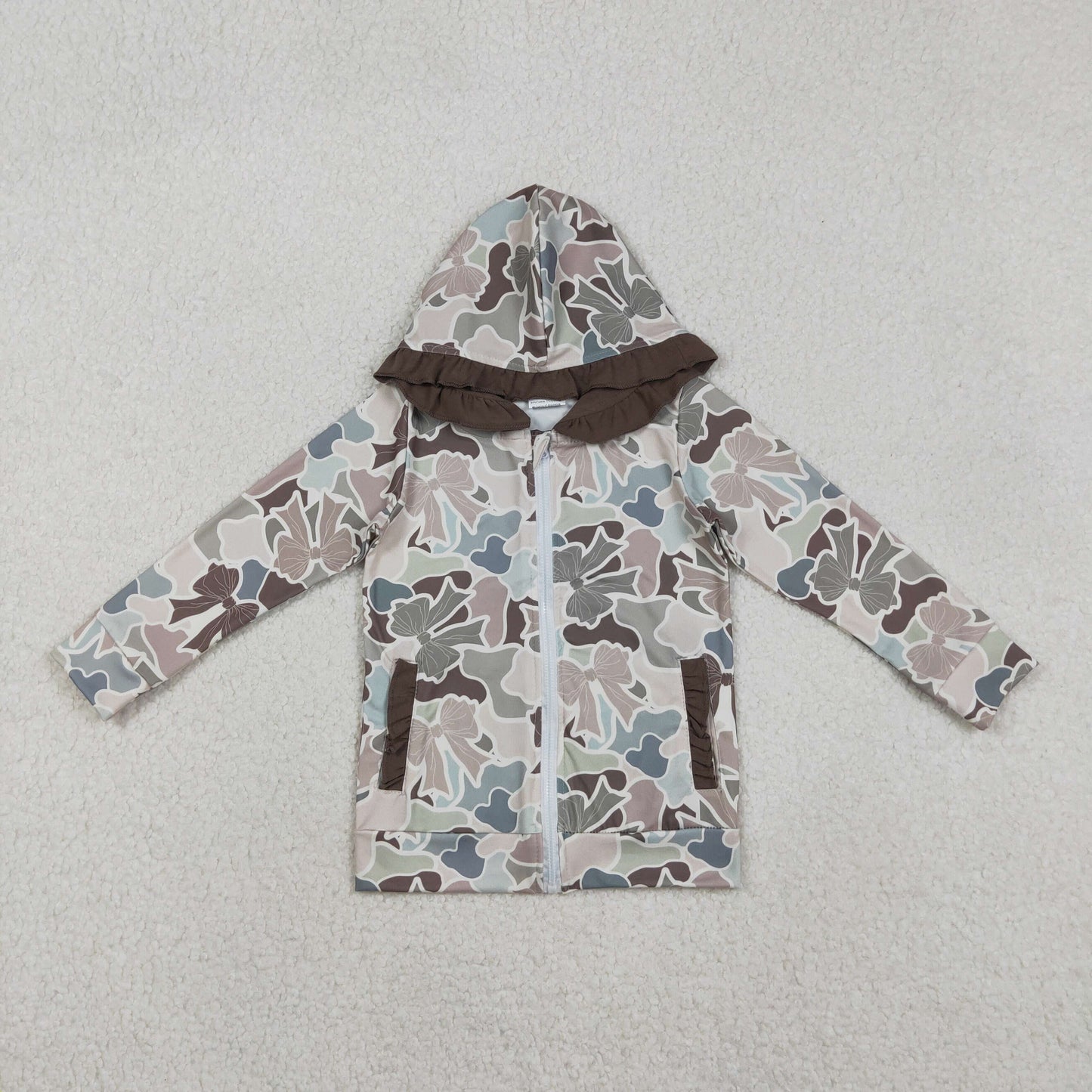 GT1263 baby girls camo bow coat top