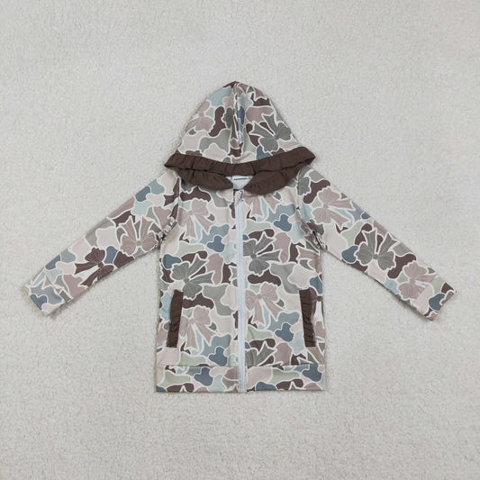 GT1263 baby girls camo bow coat top