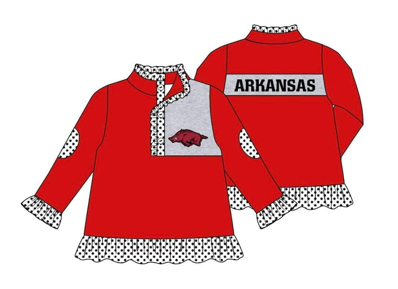 MOQ 3 Custom design Girls ARKANSAS  team Pullover