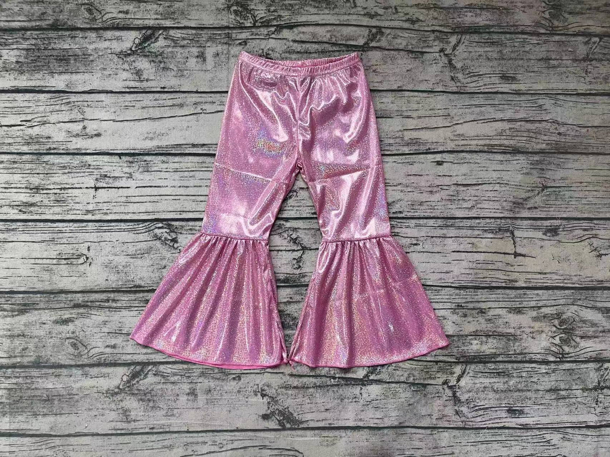 Pre-order Girls Bell Bottom Pants Pink Satin – ZHOHAO03