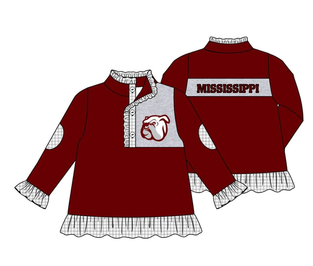 MOQ 3 Custom design Girls MISSISSIPPI Pullover