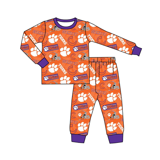 MOQ 3 Custom design Boys Clemson Pajamas