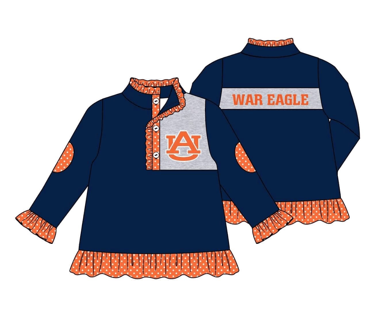 MOQ 3 Custom design Girls WAR EAGLE team Pullover