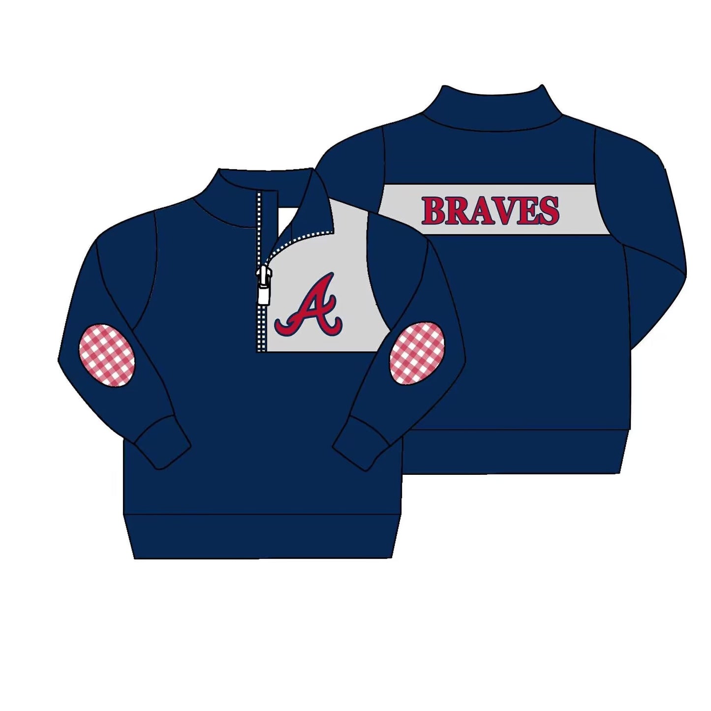 MOQ 3 Custom design Boys Braves Pullover