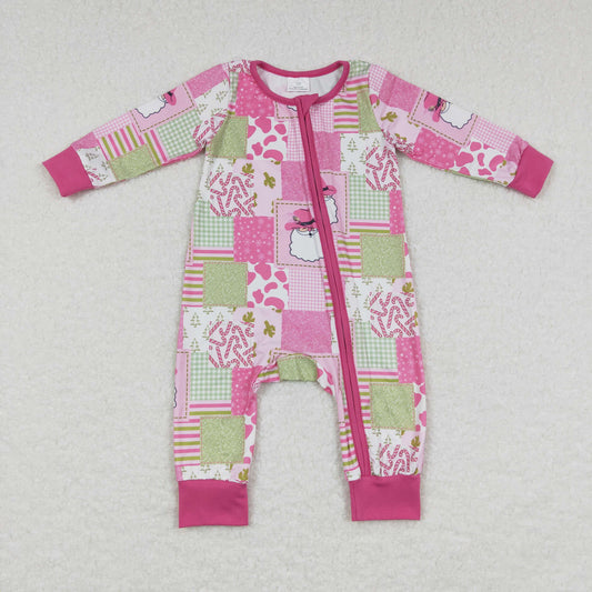 Baby Christmas Zipper Rompers Sleeper Milk silk