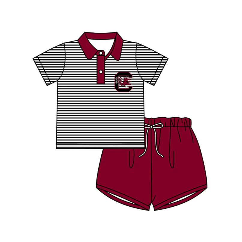 MOQ 3 Custom design baby Boys gamecocks Outfits