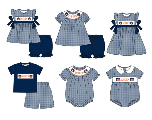 MOQ 3 Matching Baby girls boys AUBURN outfits team clothing