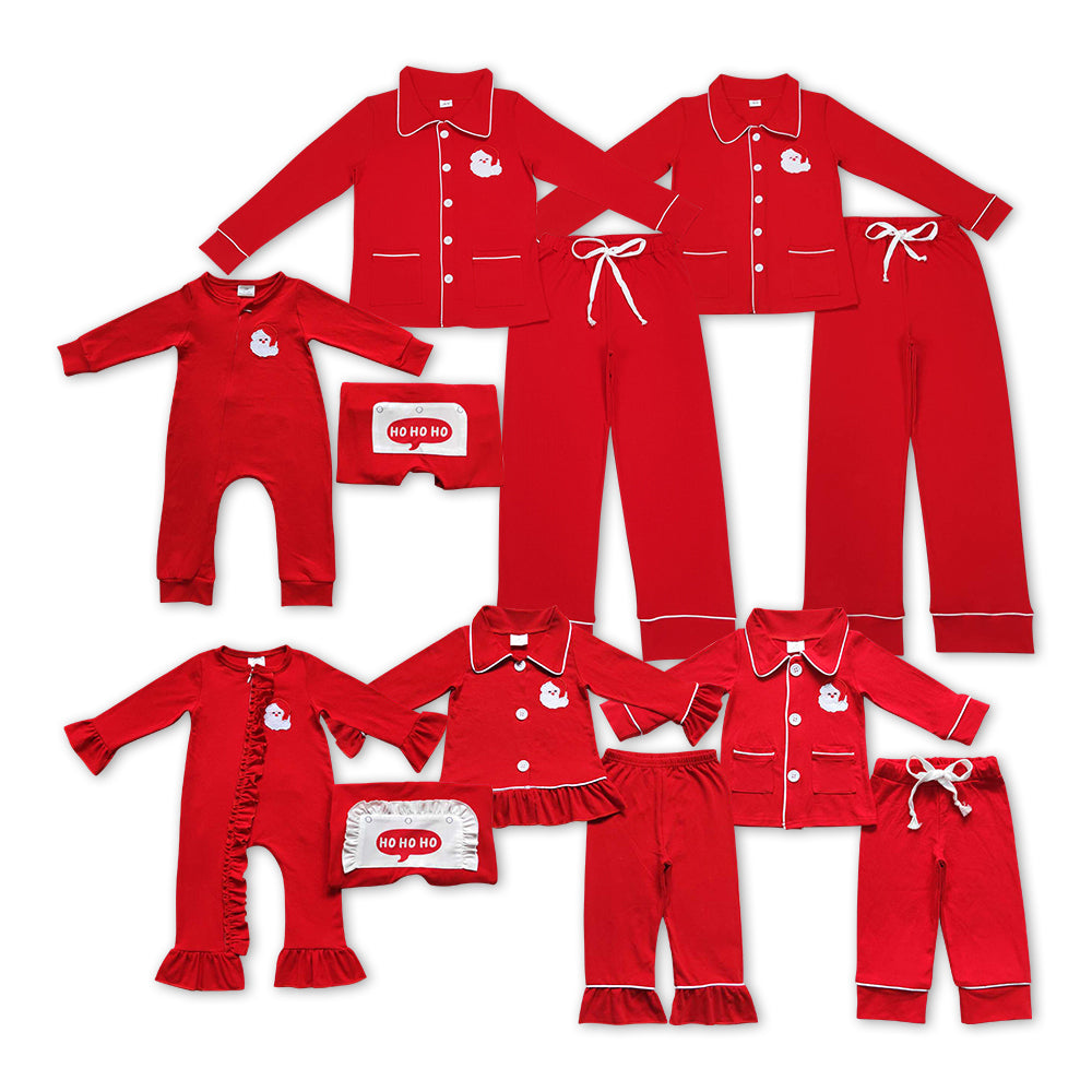 Family Matching Adult Baby girls boys Christmas santa outfits embroidery clothing