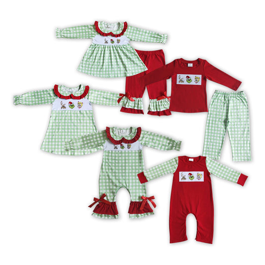 Matching Baby girls boys Christmas outfits embroidery clothing