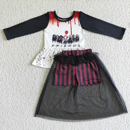 5.5 GLD0041 baby Girls Halloween black Gauze Dress