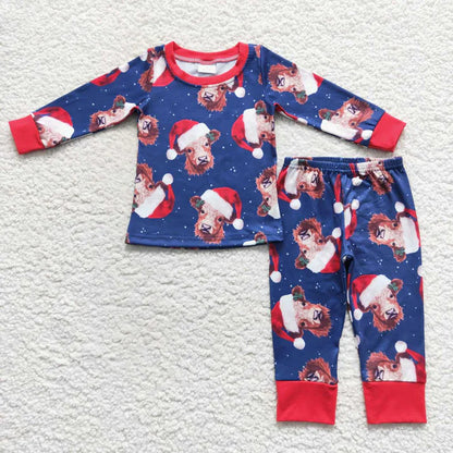Matching Baby girls boys Christmas cow clothing