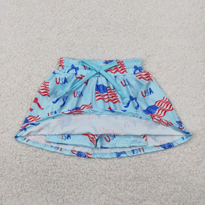 GLK0050 Girls blue July Fourth bow Skirt
