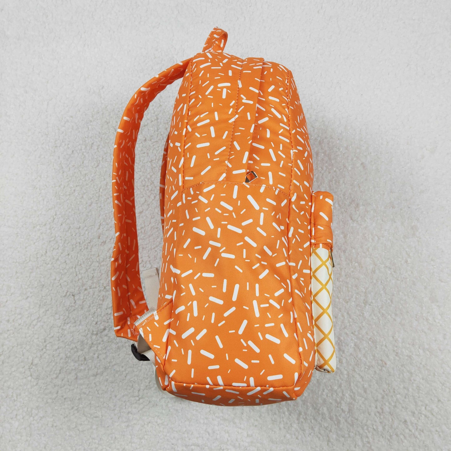 BA0339 orange Fireworks waffles zipper schoolbag